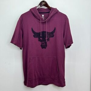 Under Armour Hoodie T Shirt LG Men Casual Graphic Short Sleeve Purple